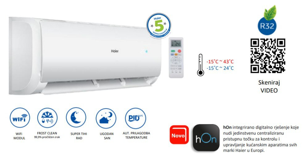 Haier Tundra 1U50MEMFRAC-AS50TDDHRA-THC 5,00/5,22KW — fotografija 1