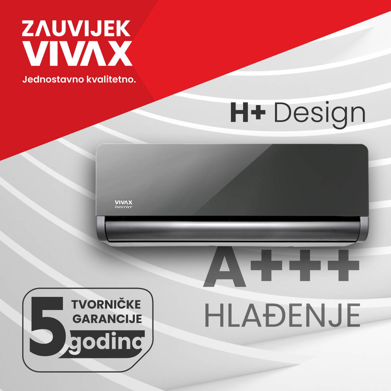 Vivax 18 INVERTER 18 -25 A++ ACP-18CH50AEHI GRAY MIRROR — fotografija 1