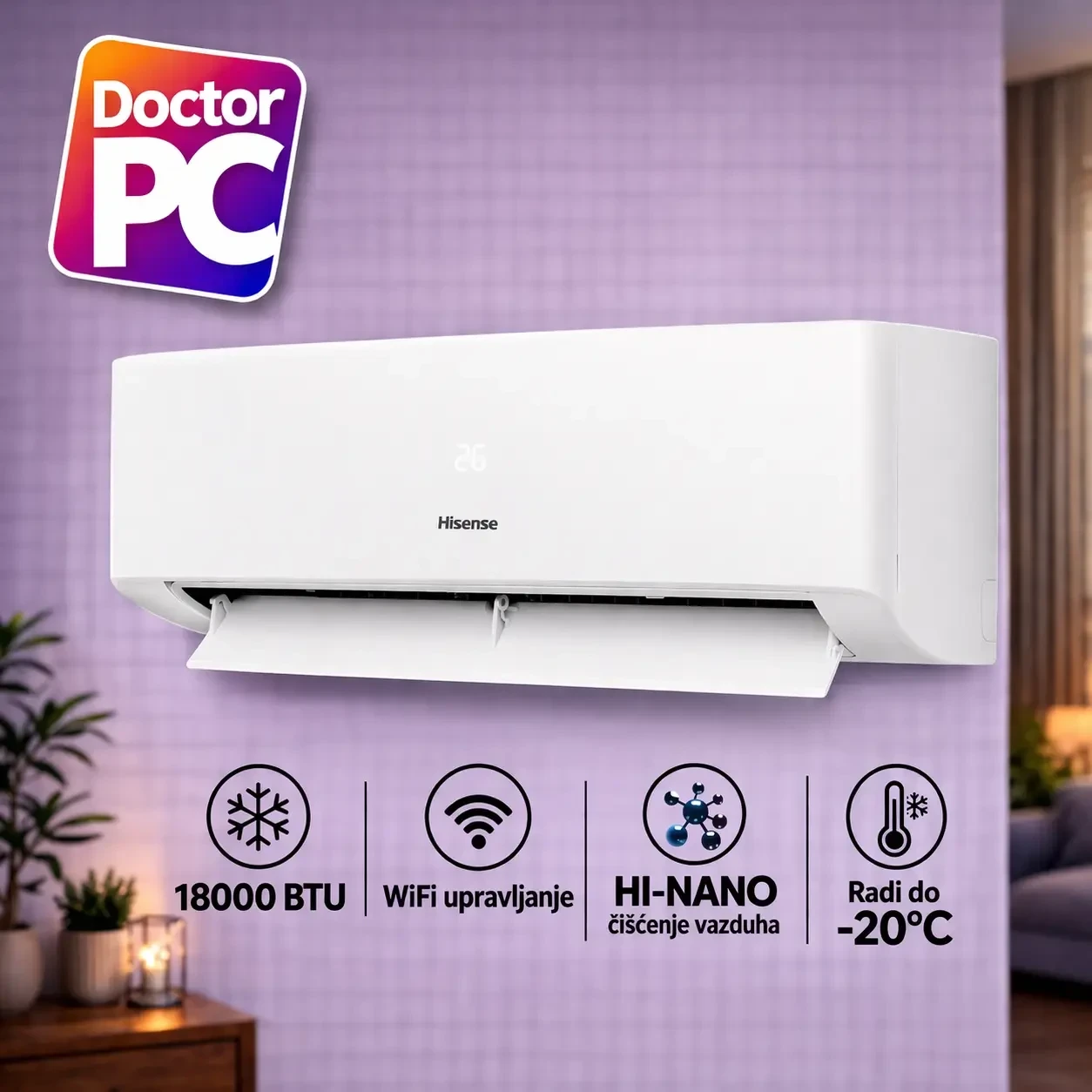 Klima Hisense Energy SE HiNano 18K Inverter KA50BS0EG/KA50BS0EW — fotografija 1