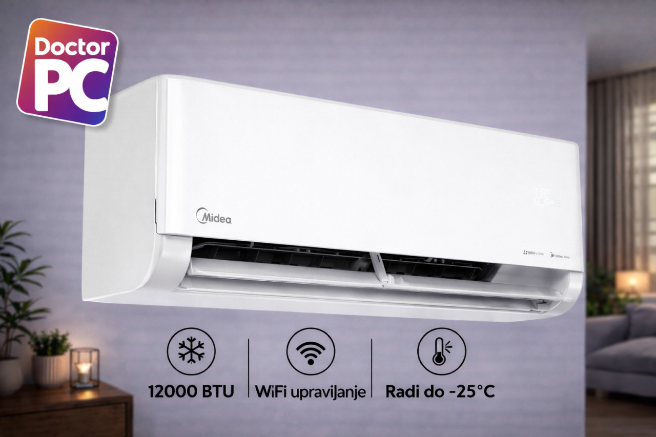 Klima Midea Solstice 3.5kW 12ka Inverter  A+++/A++ -25 — fotografija 1