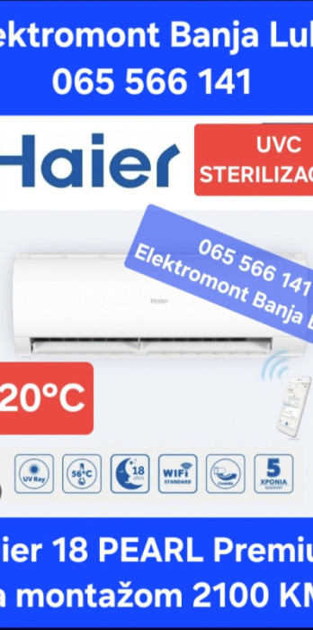 Klima inverter Haier 12 PEARL Premium UVC steriliz. -20C grijač — fotografija 1