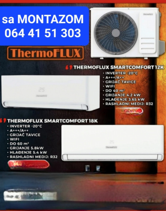 Klima THERMOFLUX 12 sa grijacima-20,wi fi i MONTAZOM — fotografija 1