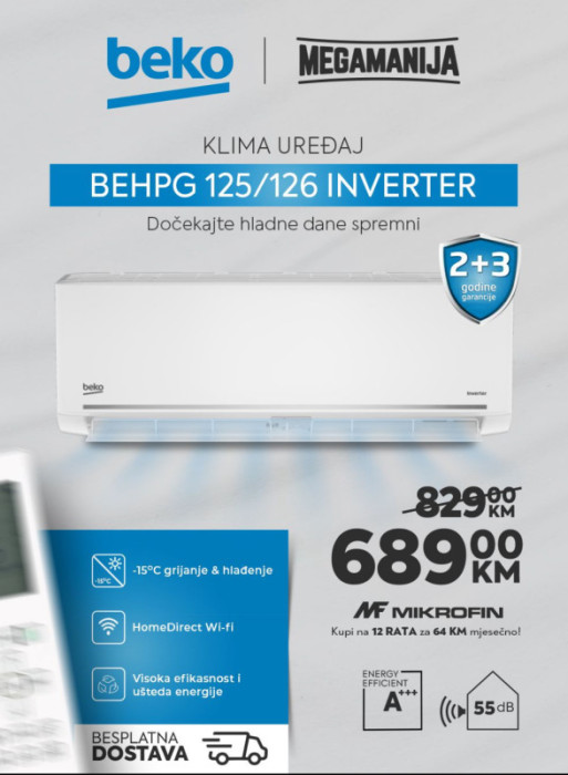 Beko Klima 12K inverter BEHPG 125/126 — fotografija 1