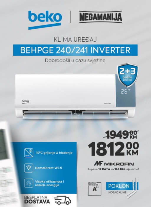 Beko klima uređaj BEHPGE 240/241 INVERTER WIFI — fotografija 1