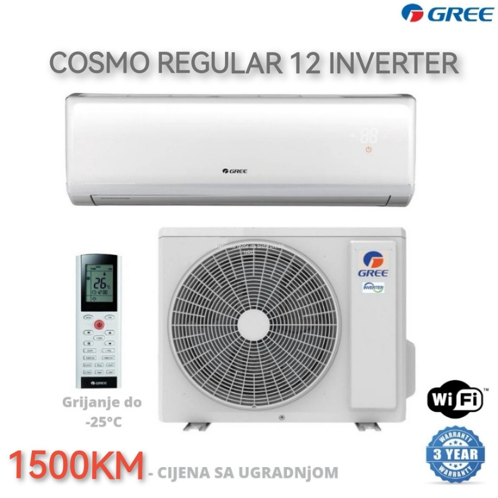 Klima Gree Cosmo Regular 12 inverter cijena sa ugradnjom — fotografija 1