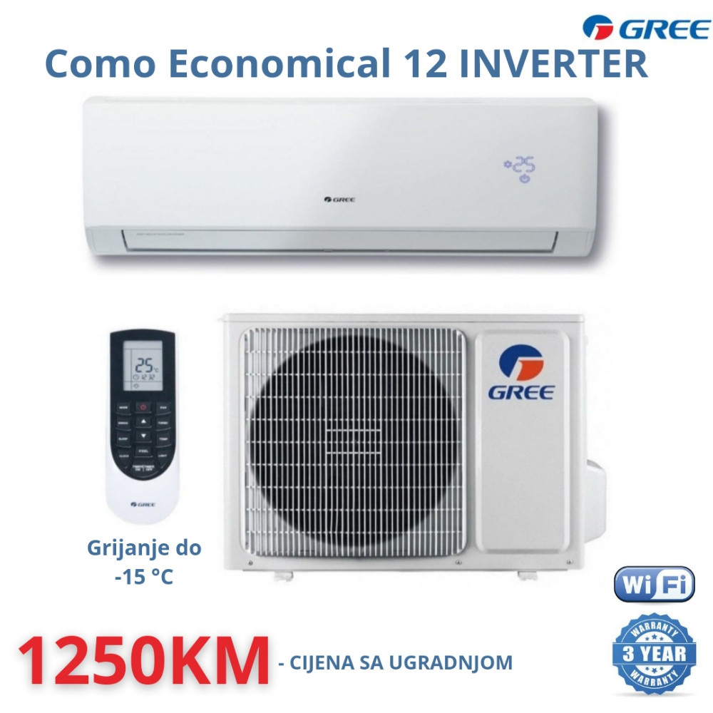 GREE Cosmo Economical 12 INVERTER cijena sa ugradnjom — fotografija 1