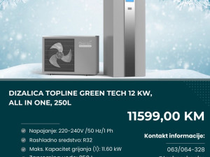 Dizalica topline Green Tech 12 kW, all in one, 250L