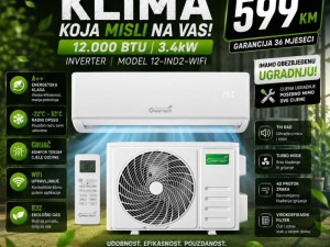 Green Tech 12K Inverter WiFi Klima A++ Grije do -22C — fotografija 1