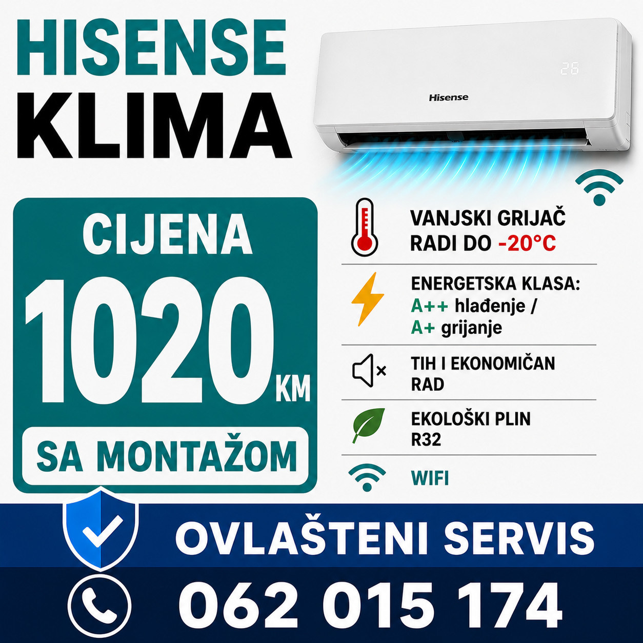 Hisense Wings Pro HiNano 12K INVERTER KB35 motaza — fotografija 1
