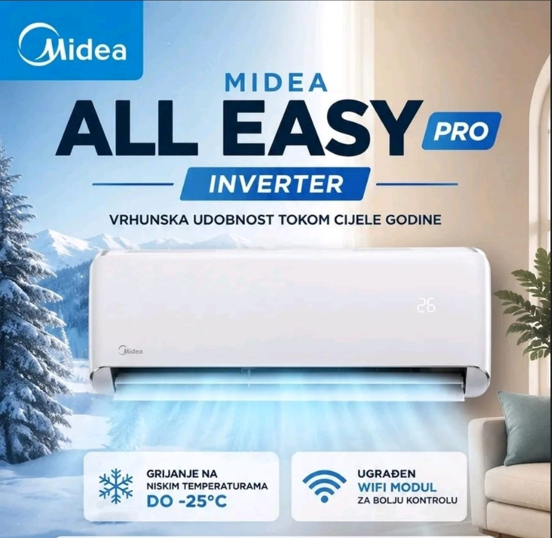 MIDEA ALL EASY PRO Klima Inverter -25C 3,5KW A+++ 12Ka — fotografija 1