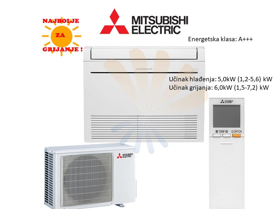 MITSUBISHI ELECTRIC Klima 18 UREĐAJ MFZ-KT50VG/SUZ-M50VA podna — fotografija 1