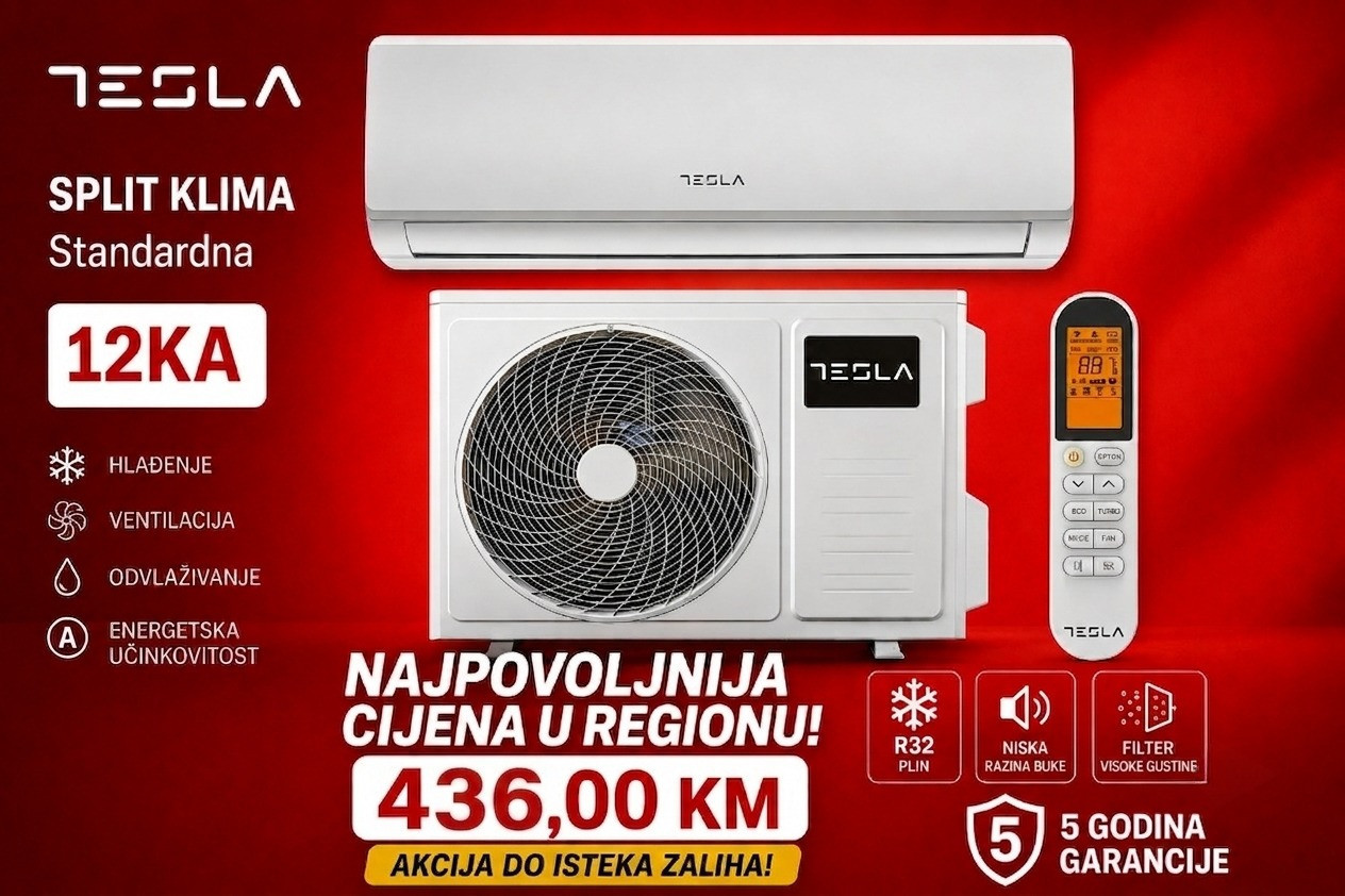 KLIMA UREDJAJ TESLA 12-KA ON-OFF, 5 GODINA GARANCIJA, AKCIJA — fotografija 1