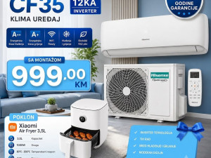 HISENSE EXPERT SMART 12K + UGRADNJA + GRATIS MI SMART AIR FRYER