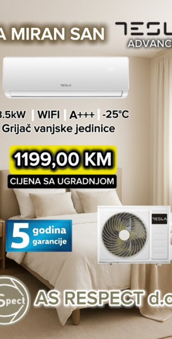 AKCIJA 1199,00 Klima TESLA 12 ADVANCE SA UGRADNJOM — fotografija 1