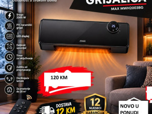 ZIDNA KERAMIČKA GRIJALICA 2kW-MOŽE ZA KUPATILO , 1 GOD.GARANCIJA — fotografija 1