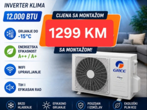 AKCIJA klima Gree 12 INVERTER sa montažom 1299 KM Banja Luka — fotografija 1