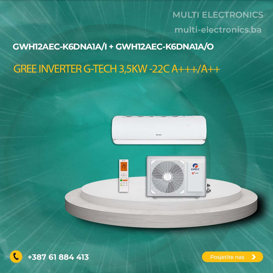 Klima GREE G-TECH Inverter 3,5KW 12ka -22C Wi-Fi — fotografija 1