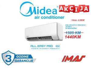 INVERTER KLIMA DO -25C ALL EASY PRO MIDEA 3,5KW SA MONTAŽOM — fotografija 1