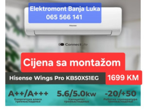Klima 18 inverter Hisense KB50 -22C grijac sa ugradnjom 1699KM — fotografija 1