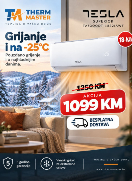 TESLA Klima Inverter Superior TA53QQDT-1832IAWT -25 wi fi — fotografija 1