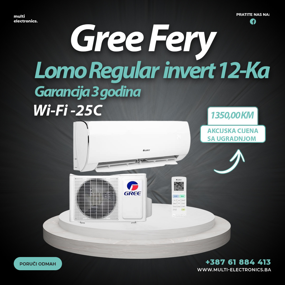 Klima GREE FERY LOMO REGULAR Inverter 12ka -25C Wi-Fi — fotografija 1