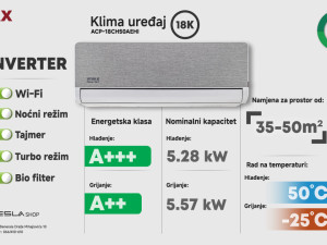 Vivax H+ AEHI 18,ka Inverter Klima Silver -25 ACP-18CH50AEHI+ — fotografija 1