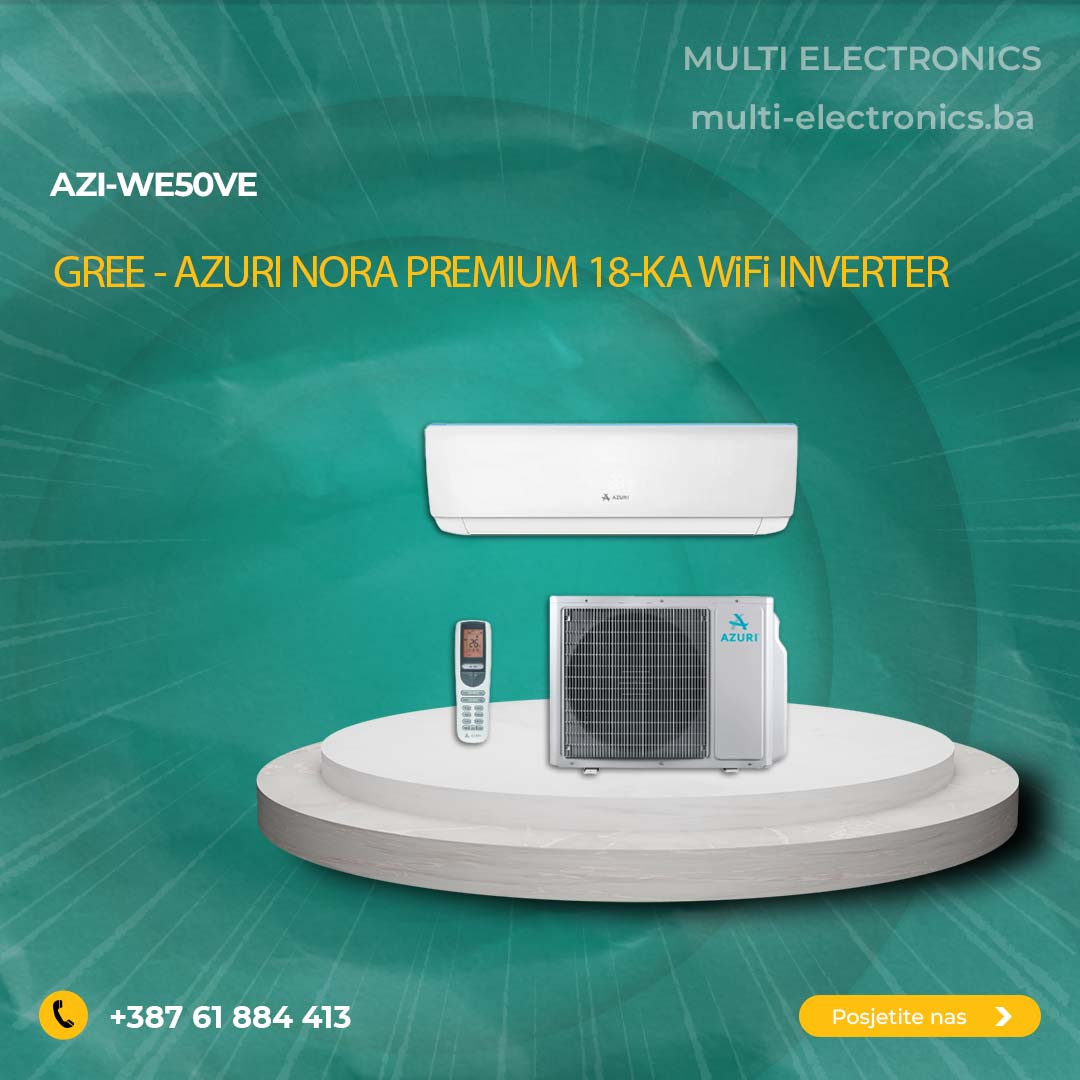 Klima AZURI NORA PREMIUM Inveter 5.5kW 18ka -15C WiFi — fotografija 1