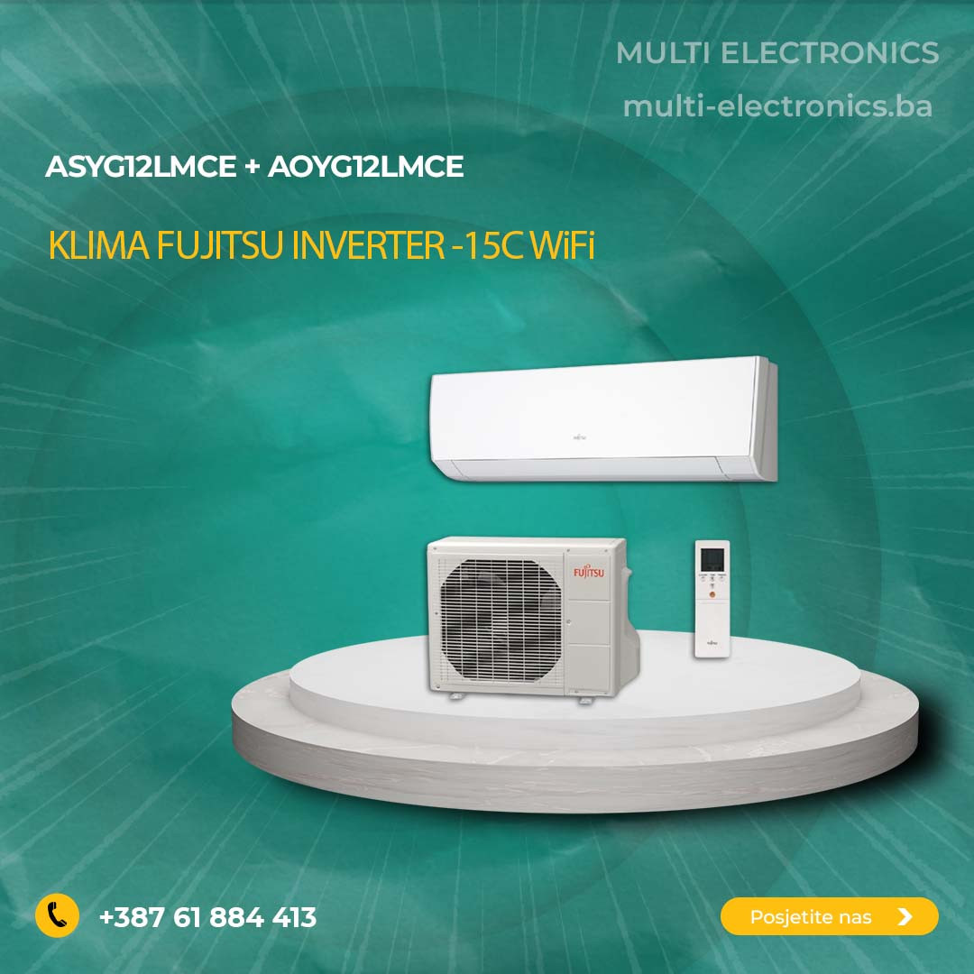 KLIMA FUJITSU INVERTER -15C WiFi ASYG12LMCE — fotografija 1