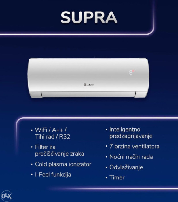 Klima GREE AZURI SUPRA Inverter 3.5kW 12ka  -25C Wi-Fi — fotografija 1