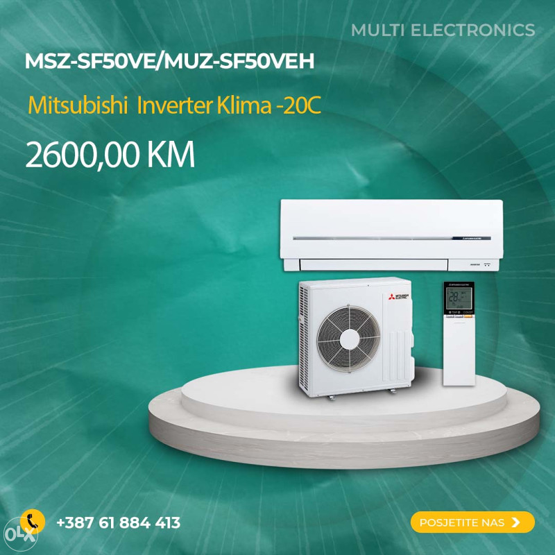 Mitsubishi MSZ-SF50VE/MUZ-SF50VEH inverter klima — fotografija 1