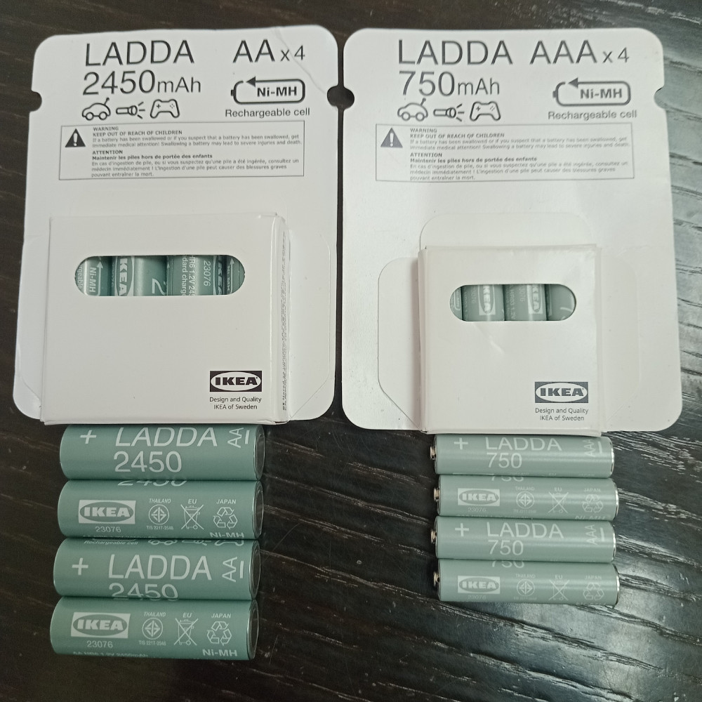 Punjive baterije AA 4x2450 mAh i AAA 4x750 mAh 1,2 V IKEA LADDA — fotografija 1