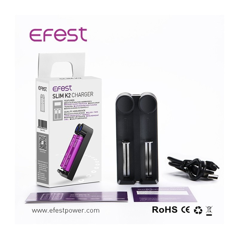 Efest K2 Slim 2A univerzalni pametni punjač 18650 — fotografija 1