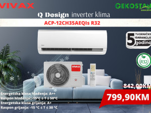 Klima inverter VIVAX Q Design 12-ka 3,5/3,8kW R32 — fotografija 1