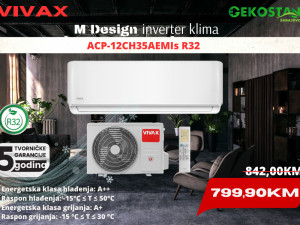 Klima uređaj inv. VIVAX M Design  12-ka 3,5/3,8kW R32 — fotografija 1