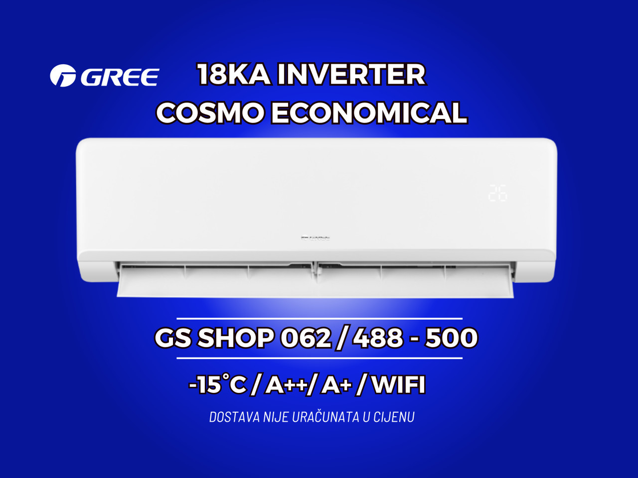 Klima GREE 18KA INVERTER Cosmo Economical -15 / A++ — fotografija 1