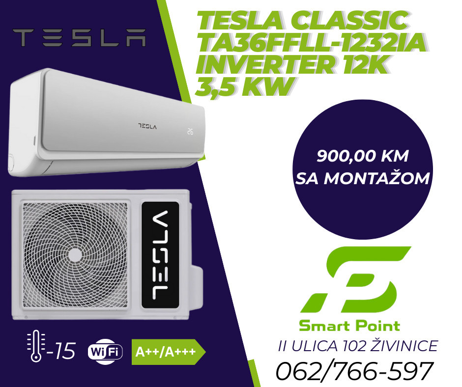 TESLA INVERTER KLIMA UREĐAJ TA36FFLL-1232IA -15 12ka sa montazom — fotografija 1