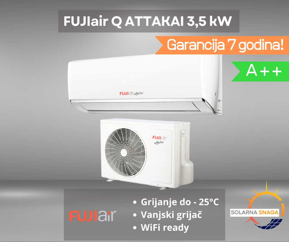Inverter klima FujiAir Attakai 3,5 kW A+++ — fotografija 1
