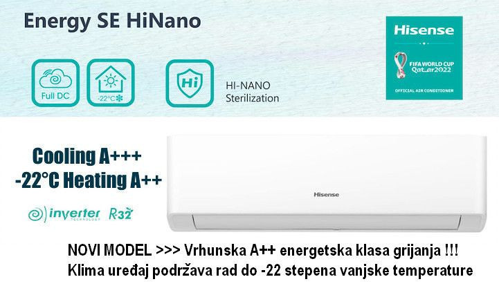 Hisense 12-ka KA35 INVERTER -22 A+++ WiFi Energy SE HiNano — fotografija 1