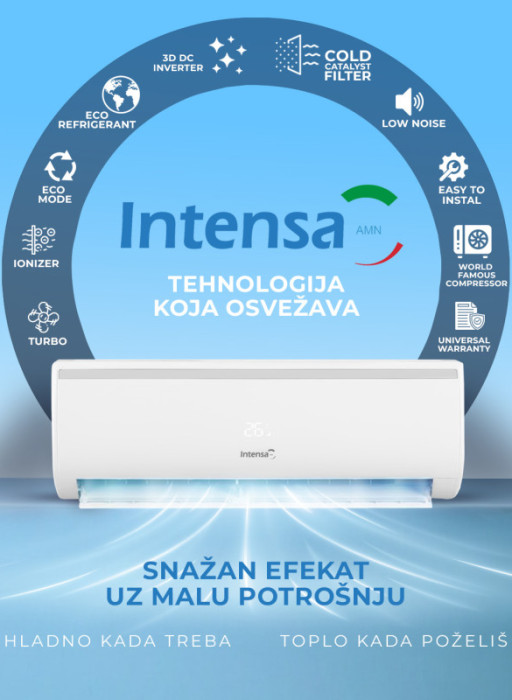 KLIMA UREĐAJ INVERTER INTENSA AMN 12 DO -20 SA GREJAČEM — fotografija 1