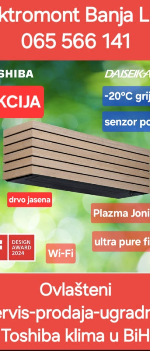Klima Toshiba Daisekai 10 Wood -20C Banja Luka Elektromont — fotografija 1