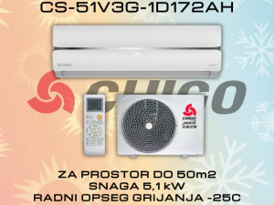 KLIMA SA UGRADNJOM INVERTER 18ka CHIGO CS-51V3G-1D172AH SA WI-FI