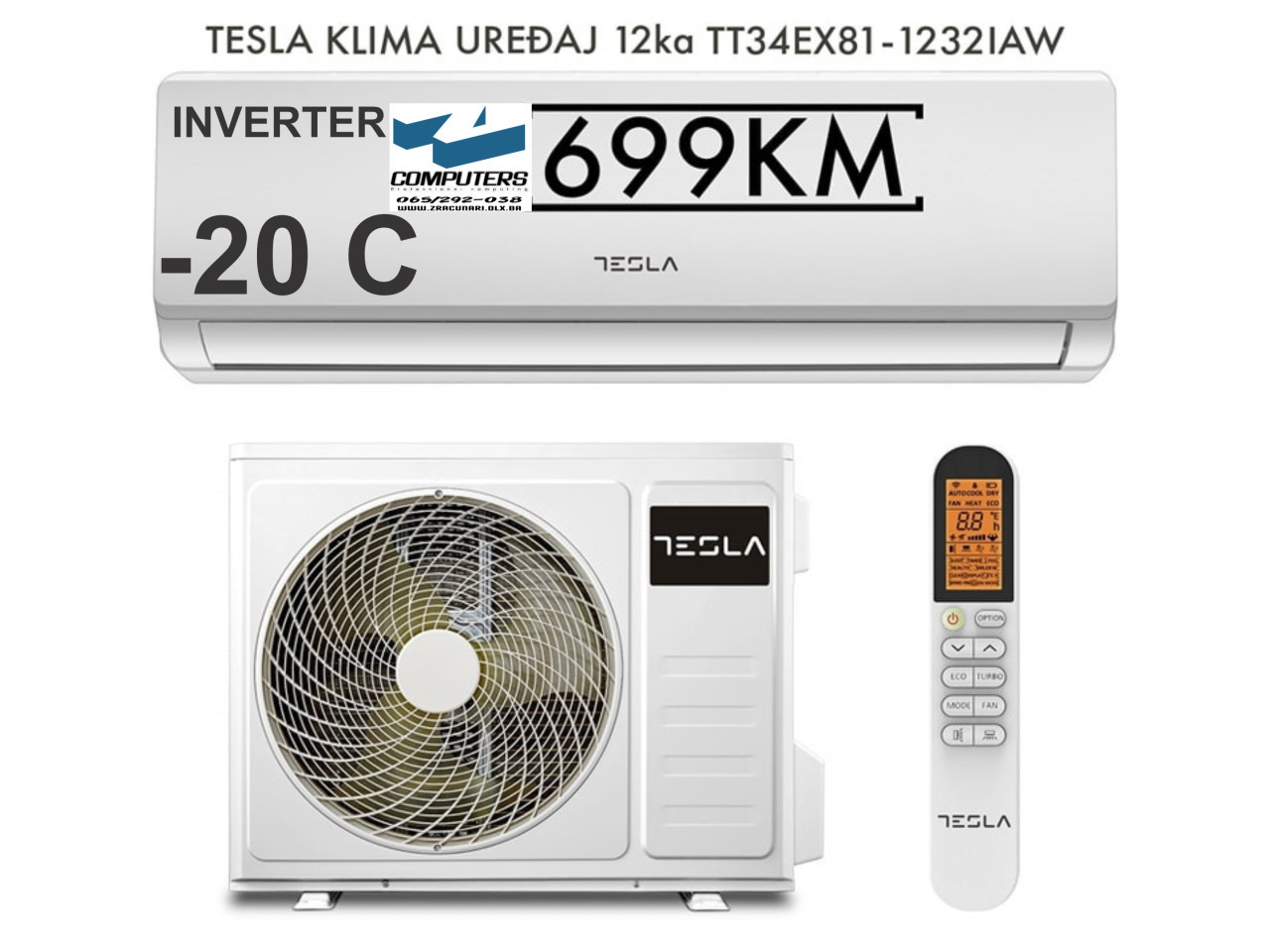 KLIMA TESLA / 12-ka INVERTER  -20 / 5 GODINA GARANCIJA — fotografija 1