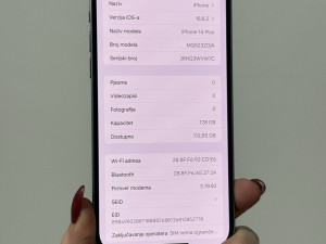 IPHONE 14 PLUS 128GB 83% BATERIJA KAO NOVO — fotografija 1